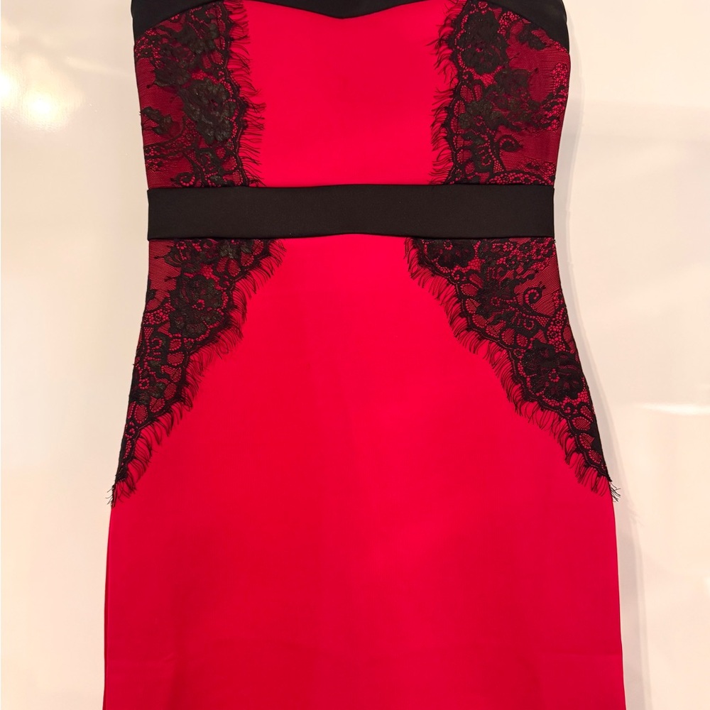 Prom sexy Red and Black Dress with lace